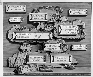Überreste der Grabkammer für das Volk in der Villa Magnani; siehe auch Pianta di Roma von Piranesi, Nr. 88